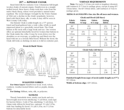 207 Kinsale Cloak - Sewing Pattern