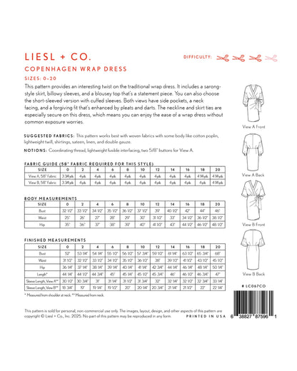 Copenhagen Wrap Dress pattern by Liesl & Co