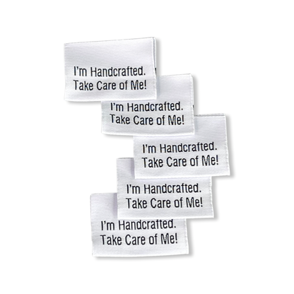 I’m Handcrafted. Take Care of Me! | Woven Sew-in Labels - Pack of 5