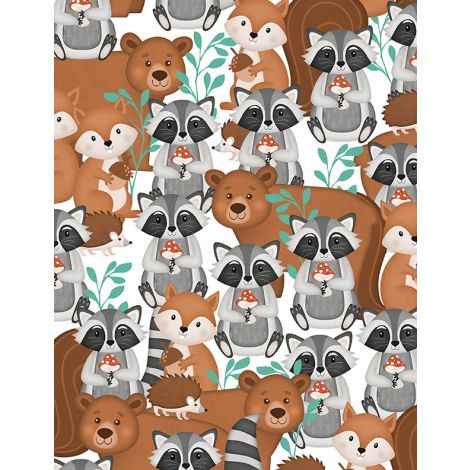Packed Animals White- Woodland Whimsy