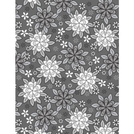 Packed Florals Dark Gray- Cottage Reverie