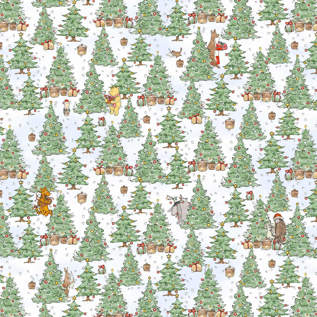 Green Snow- Christmas at Pooh Corner Minky