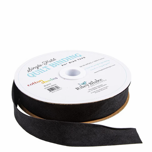 Single Fold Quilt Binding- Pitch Black