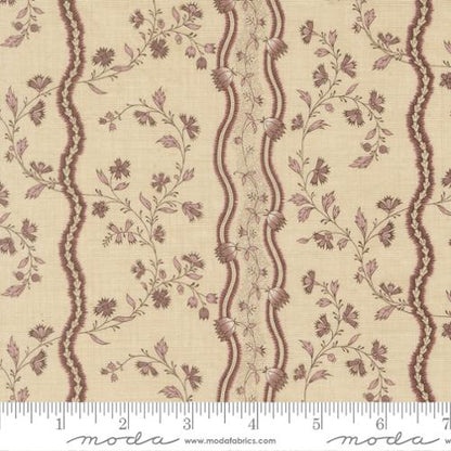 Jonquille Stripes Floral Pearl Lavender- Fleur De Paris