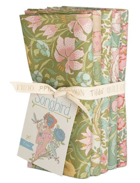 Tilda Songbird Green Fat Quarter Bundle- 5FQ