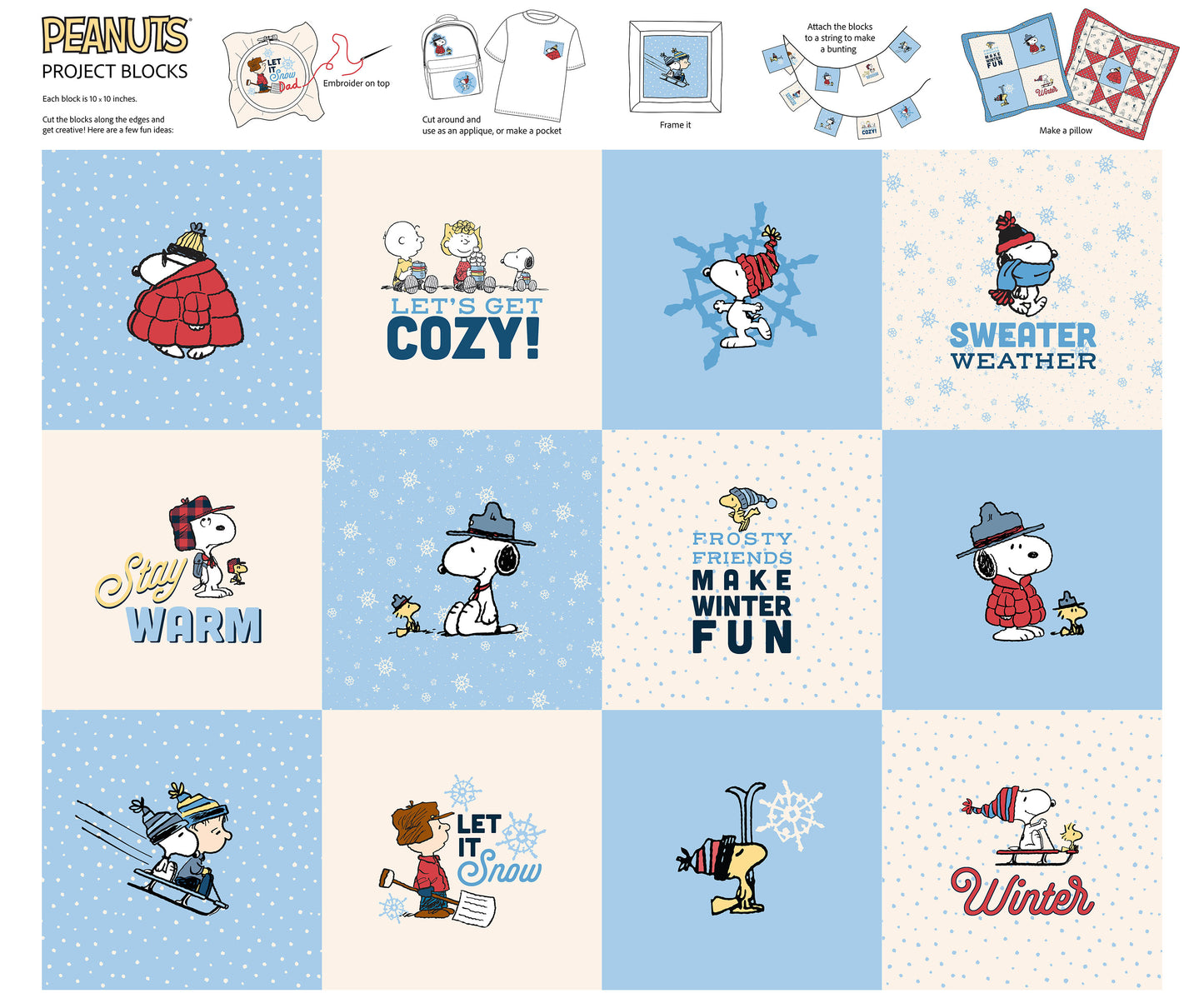 Peanuts Frosty Friends Project Block Panel