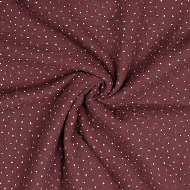 Double Gauze Little Dots Bordeaux