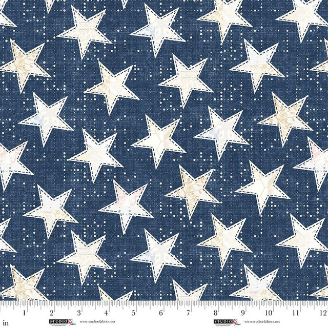 Big Stars on Blue- Pieces of America