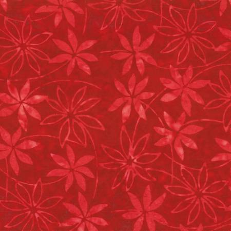 Star Flowers Red Batik- Technicolor