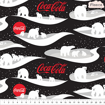 Coca-Cola Polar Winter Stacked Bear Black- Sweatshirt Fleece