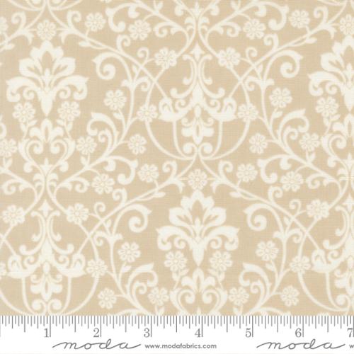 Ecru Damask- Breathtaking Blues