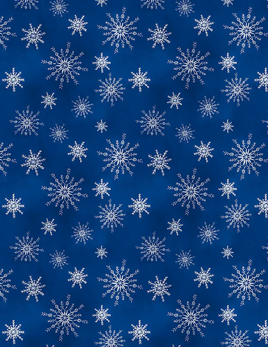 Snowflakes Dark Blue- Let It Snow- Man!