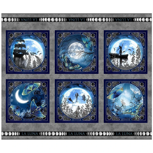 La Luna Small Panel- Blue/Silver
