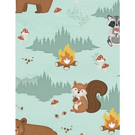 Scenic Animals Teal- Woodland Whimsy