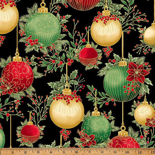 Ornaments Black/Gold- Christmas Wish