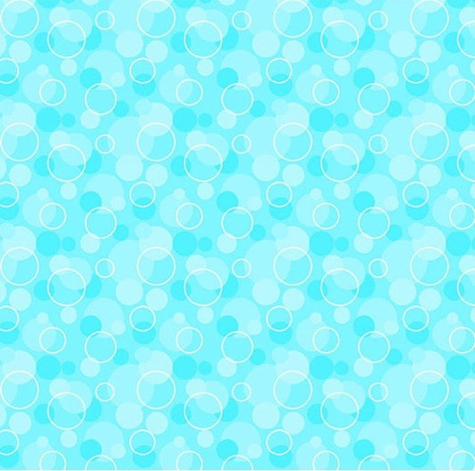 Bubbles Turquoise Flannel