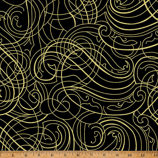 Black/Gold Swirls- Christmas Wish