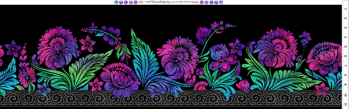 Jewel Border Print- Vivid