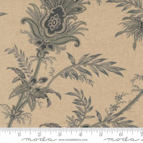 Linen Porcelain Plume Floral Mochi- Breathtaking Blues