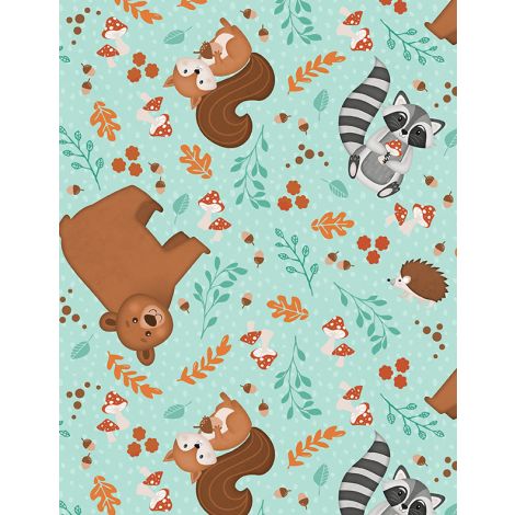Animal Toss Teal- Woodland Whimsy