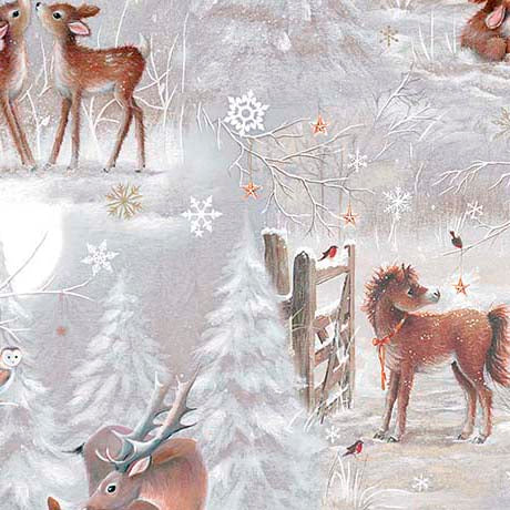 Deer Scenic Grey- Woodland Wonder Flannel