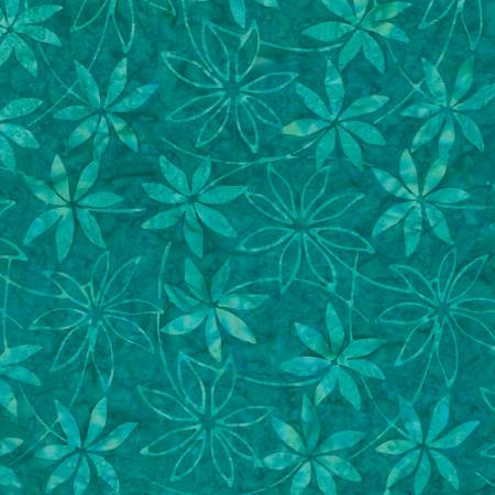Star Flowers Aqua Batik- Technicolor