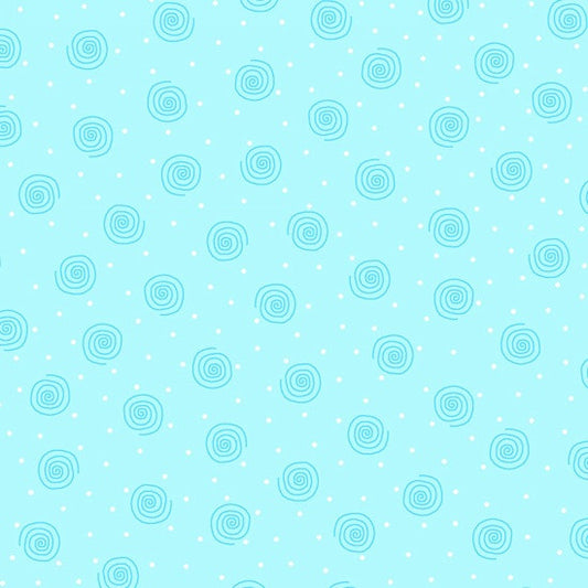 Swirls Baby Blue Flannel