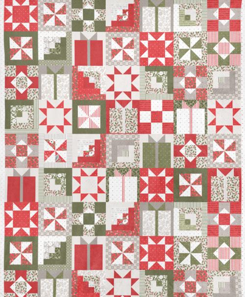 Christmas Morning Cheater Patchwork- Snow - Christmas Eve Cuddle
