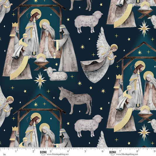 Nativity Scene Navy- Silent Night