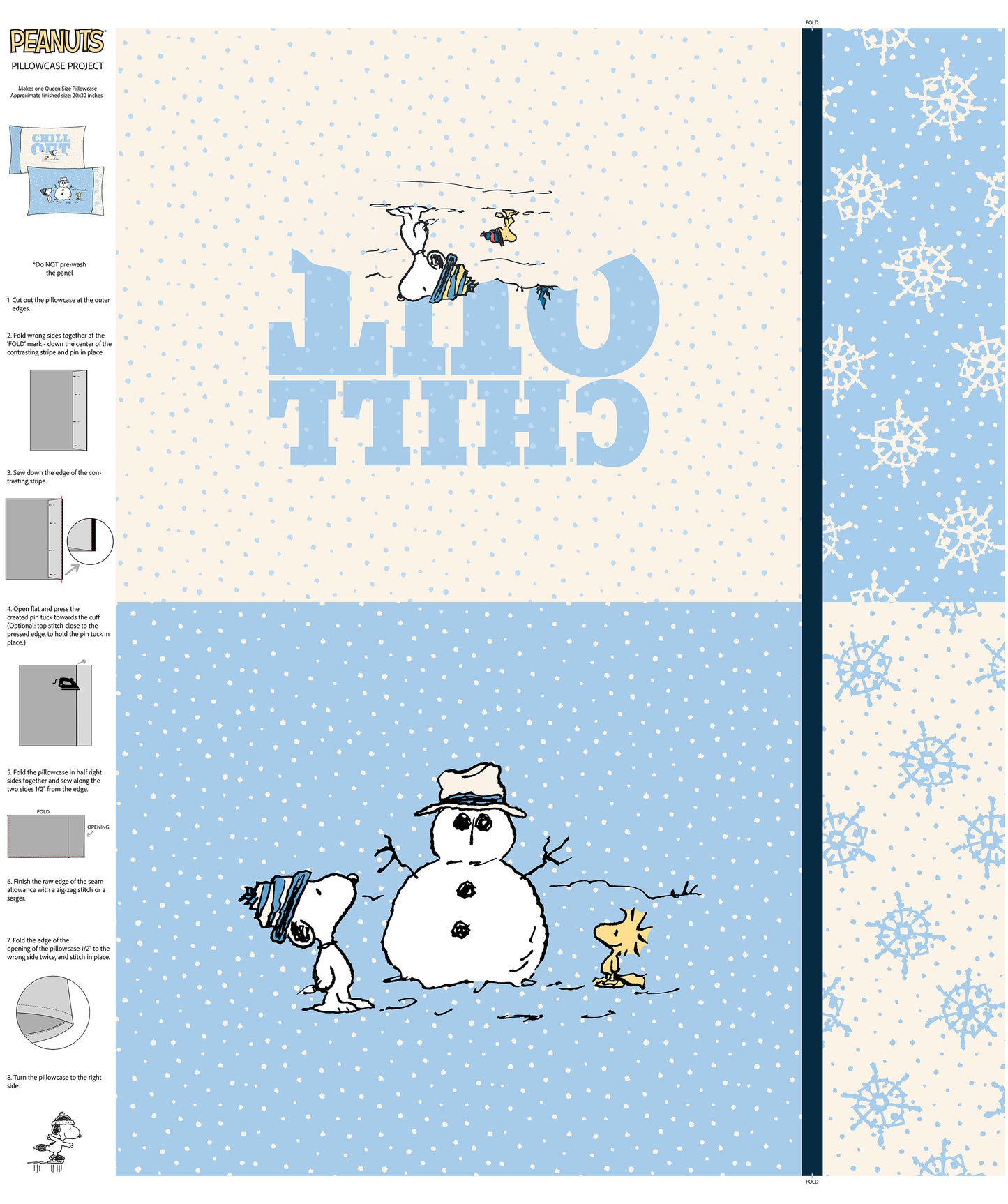 Peanuts Frosty Friends Pillowcase Panel