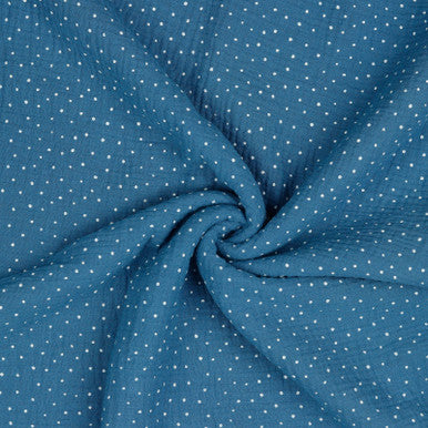 Double Gauze Little Dots Blue