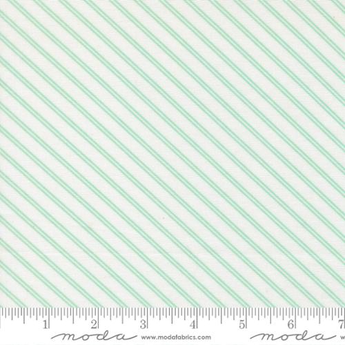 Bias Stripe White Aqua- Bloomsberry