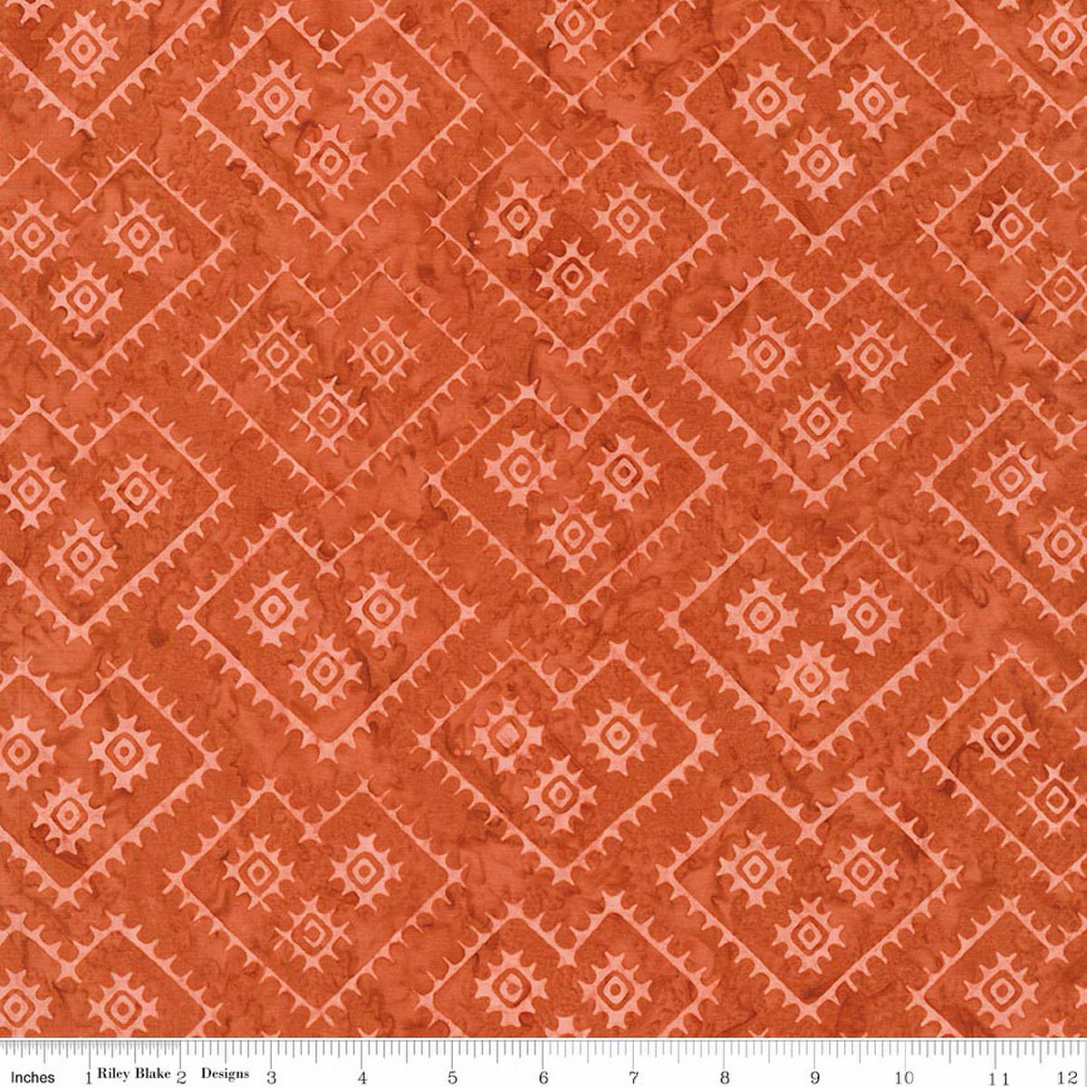 Salmon Run Stitched Heart- Boho Batiks